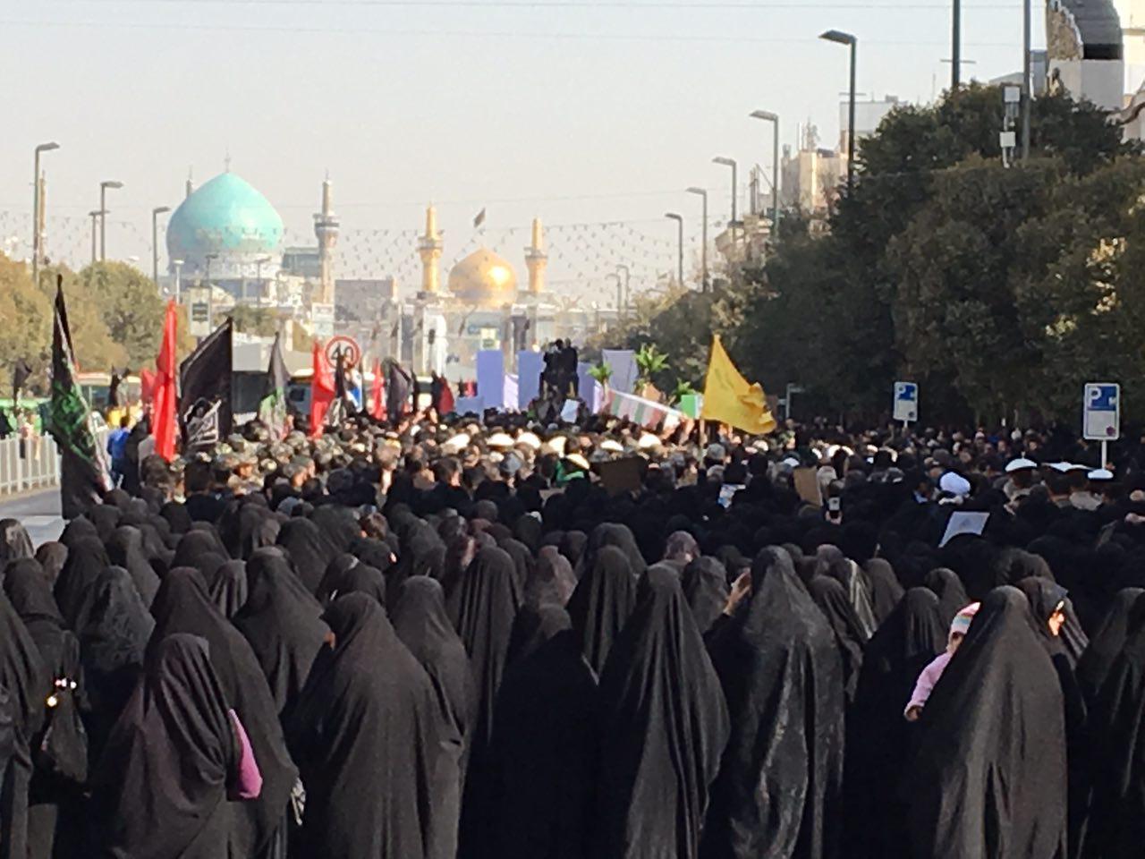پیکر سه شهید مدافع حرم در مشهد مقدس تشییع شد