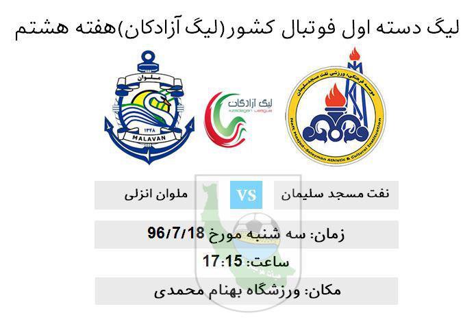 مصاف ملوان انزلی با صدرنشین