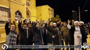 فریاد الله اکبر مردم قم در پی حمله کوبنده سپاه به پایگاه‌های آمریکایی