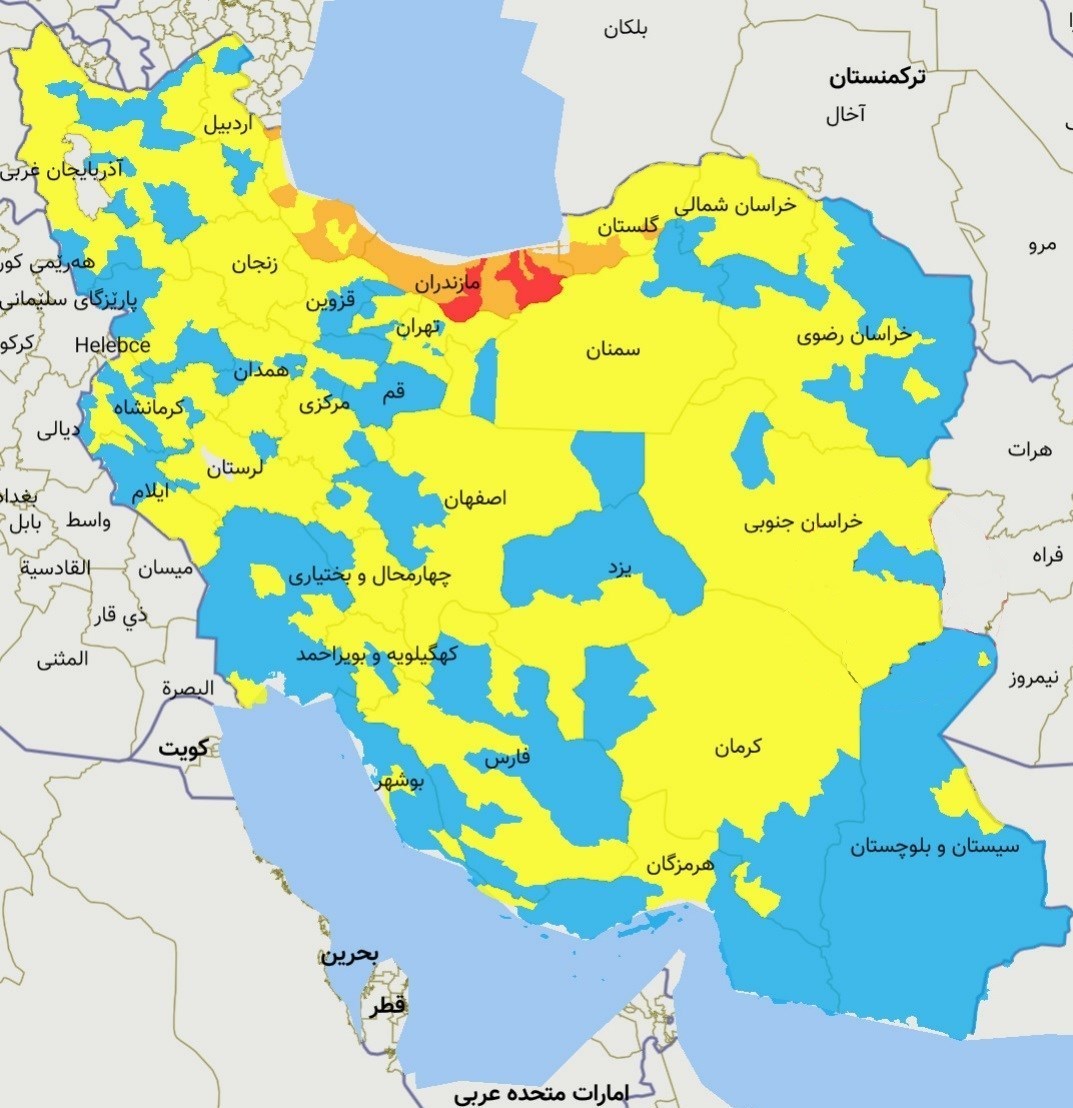 آخرین رنگ‌بندی شهرستان‌های کهگیلویه و بویراحمد در مقابله با کرونا