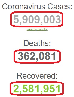 کرونا جان بیش از ۳۵۷ هزار نفر را در سراسر جهان گرفته است