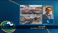 آتش سوزی درمسیر خط انتقال آب شهرستان دشتیاری